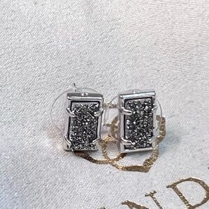 Kendra Scott Paola Slate Drusy Silver Earrings